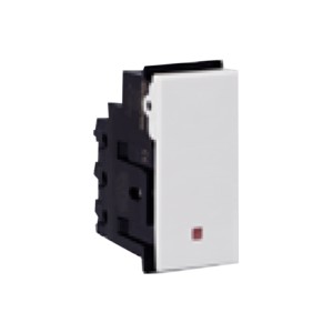 Crabtree Murano 10 AX Bell Mega Modular Switch with Magic Indicator Push to ON_OFF Full flat White