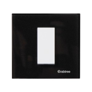 Crabtree Sparking Black 1M Combined Plate Azure