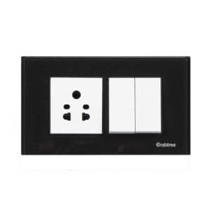 Crabtree Sparking Black 4M Combined Plate Azure