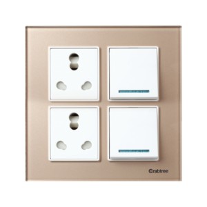 Crabtree Stone Beige 8M (H) Combined Plate Glassique