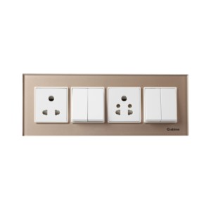 Crabtree Stone Beige 8M (S) Combined Plate Glassique