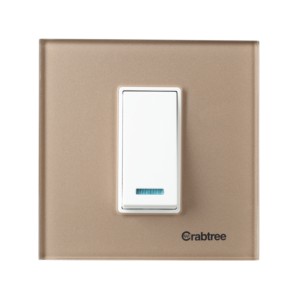 Crabtree Stone Beige 1M Combined Plate Glassique