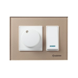 Crabtree Stone Beige 3M Combined Plate Glassique