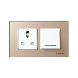 Crabtree Stone Beige 4M Combined Plate Glassique