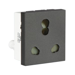Crabtree Athena 6 A /16 A 3 Pin Shuttered Socket with ISI marking Elephant Grey