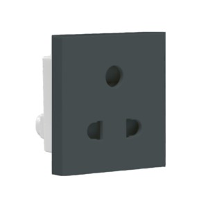 Crabtree Athena 6 A 3 Pin Shuttered Socket with ISI marking Elephant Grey