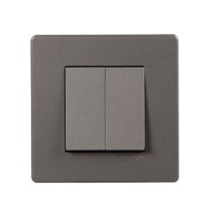 Crabtree Athena 2M PC Combined Plate Moderna Elephant Grey