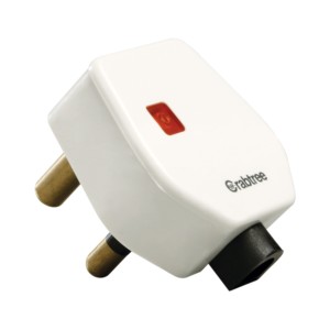 Crabtree Thames 16A 3 Pin Plug with Indicator Heavy Duty White