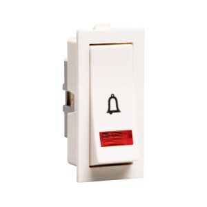 Crabtree Thames 10A Bell Push with Indicator Switch White