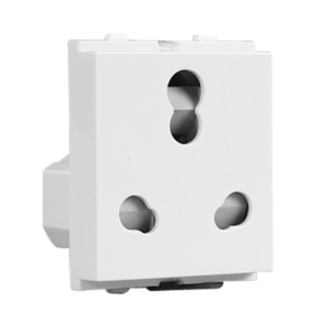 Crabtree Verona 6 A/16 A 3 Pin shuttered socket with ISI mark White