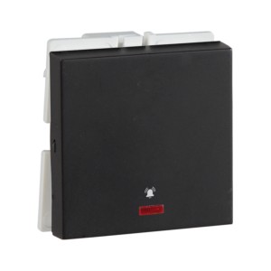 Crabtree Signia 10 A Mega bell push switch with indicator 2M Grey