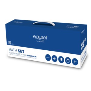 Eauset Ellis Bath Set  Towel Bar24inch, Hygiene Tray, Glass Bracket, Towel Ring & Robe Hook