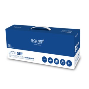 Eauset Eliza Bath Set  Towel Bar24inch,Hygiene Tray, Glass Bracket,Towel Ring & Robe Hook