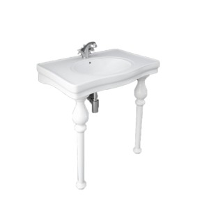 Rak Alexandra 84cm 845x575x870 Console Wash Basin White with Leg 2Pcs