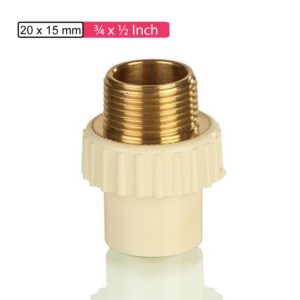 APL Apollo CPVC Reducing Male Adaptor Brass Threaded 0.75x0.5inch 20x15mm SDR11