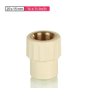 APL Apollo CPVC Reducing Female Adaptor Brass Threaded 0.75x0.5inch 20x15mm SDR11