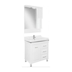 Somany Accord PVC Vanity with mirror 560x800mm, Basin 800x475mm, Side Cabinet 240x140x975mm, Floor Mounted 780x440x800mm, LED Light, Soft Close Hinges&Runner and Four Metal Legs