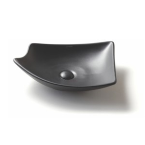 Varmora GlaceTone Adrina 495x390x135mm Charcoal Table Top Wash Basin