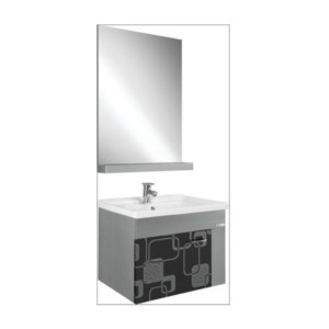 Somany Amber Wall Hung Stainless Steel Vanity with mirror 600x800mm, Basin 600x480mm,Wall Mounted 580x460x450mm, Soft close Hinges and Mirror with Shelf