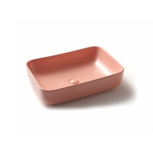 Varmora GlaceTone Avery 600x420x150mm Pink Table Top Wash Basin