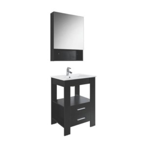 Somany Baron PVC Vanity with mirror 450x800x130mm, Basin 450x250mm, Floor Mounted 580x460x450mm, Soft Close Runner