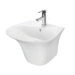 Somany Bonito 490x445x335mm One Piece Half Pedestal Wash Basin