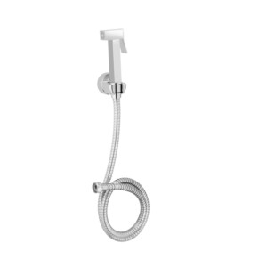 Eauset Health Faucet sqaure brass with 1 meter flexible hose chain SS & wall hook