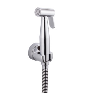 Eauset Health faucet taper shape brass with 1 meter PVC pipe  silver black  with wall hook