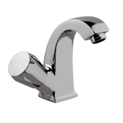 Jaquar Continental Swan Neck Tap with Right Hand Operating Knob with 450mm Long Braided Hose