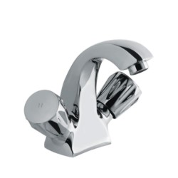Jaquar Continental Central Hole Basin Mixer without Popup Waste System with 450mm Long Braided Hoses