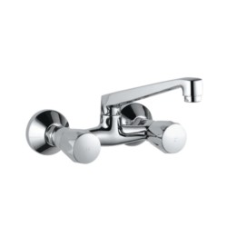 Jaquar Continental Sink Mixer with Swinging Spout (Wall Mounted Model) With Connecting Legs & Wall Flanges