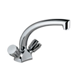Jaquar Continental Sink Mixer with Extended Spout (Table Mounted Model) with 450mm Long Braided Hoses