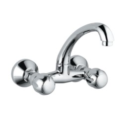 Jaquar Clarion Sink Mixer with Swinging Spout (Wall Mounted Model) with Connecting Legs & Wall Flanges