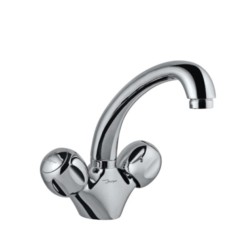Jaquar Clarion Sink Mixer with Swinging Spout (Table Mounted Model) with 450mm Long Braided Hoses