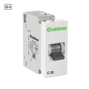 Crabtree 20 A DP Mini MCB C Series 3 kA Chalk White