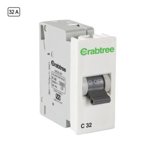 Crabtree 32 A DP Mini MCB C Series 3 kA Chalk White