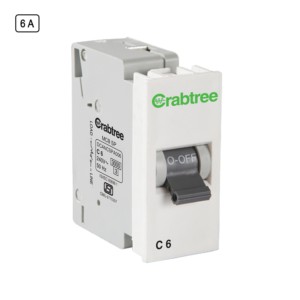 Crabtree 6 A SP Mini MCB C Series 3 kA Chalk White