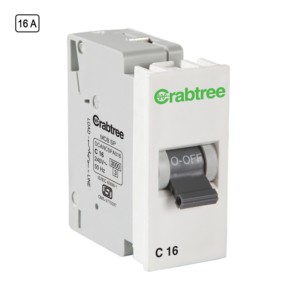 Crabtree 16 A SP Mini MCB C Series 3 kA Chalk White