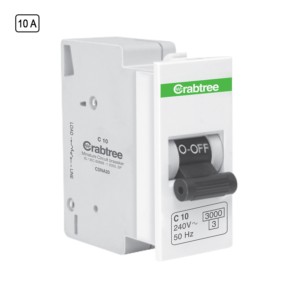 Crabtree Thames 10 A SP Mini MCB C Series 3 kA White