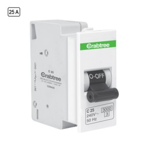 Crabtree Thames 25 A SP Mini MCB C Series 3 kA White