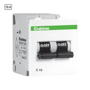 Crabtree Verona 10 A DP Mini MCB C Series 3 kA White