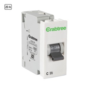 Crabtree Verona 20 A SP Mini MCB C Series 3 kA White
