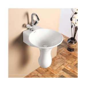 Sonet Dolphin Half 21x18inch Colour Half Pedestal Wash Basin