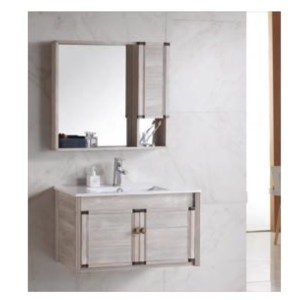 Johnson Grace Alba Oak 80cm Wall Hung Cabinet with Basin 800x470x460mm and Mirror with Side Cabinet 740x125x680mm