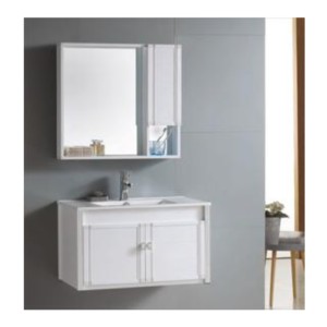 Johnson Grace Pearl 80cm Wall Hung Cabinet with Basin 800x470x460mm and Mirror with Side Cabinet 740x125x680mm