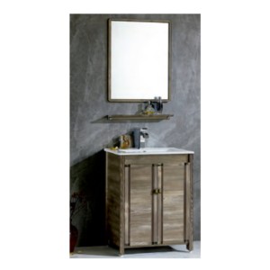 Johnson Grace Antique Pine 60cm Floor Standing Cabinet with Basin 600x460x770mm and Mirror with Side cabinet 540x22x680mm