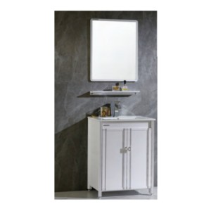 Johnson Grace Pearl 60cm Floor Standing Cabinet with Basin 600x460x770mm and Mirror with Side cabinet 540x22x680mm