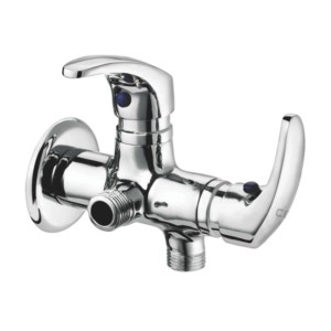 Cera Platinum 2 way angle cock with wall flange