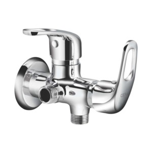 Cera Carbon 2 way angle cock with wall flange