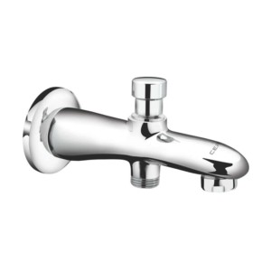 Cera Carbon Bath tub spout with wall flange and button arrangement for telephonic hand shower